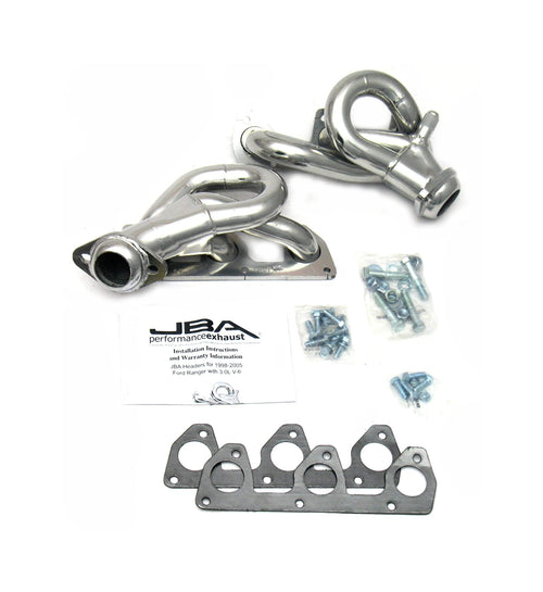 1-1/2" JBA Shorty Stainless Steel Silver Ceramic Exhaust Header for Ford Ranger 3.0L V-6