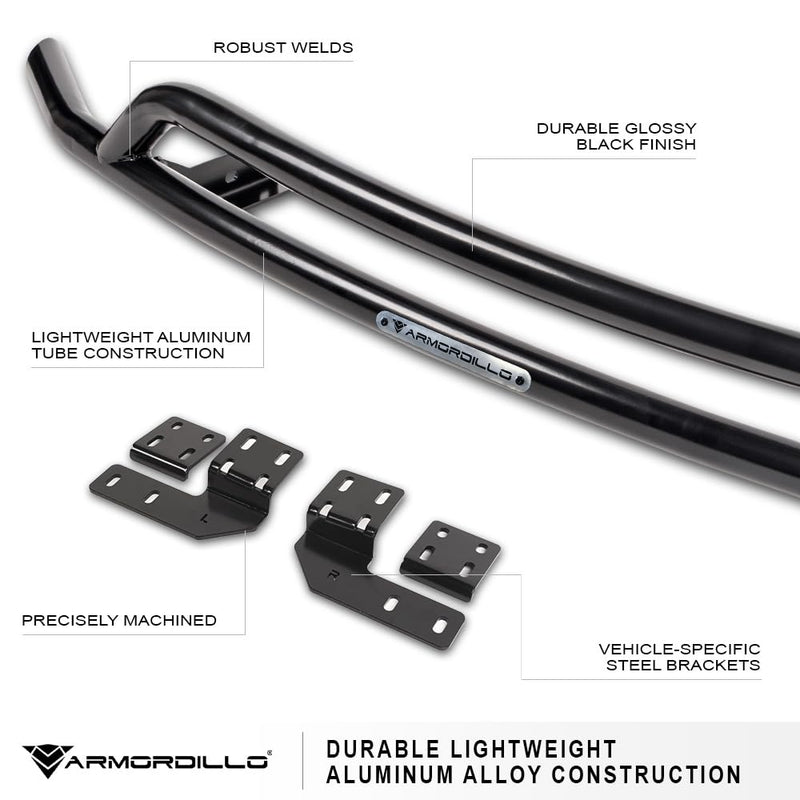 Front Bumper Guard Armordillo Aluminum|Compatible with 2020-2024 Tesla Model Y|8735503|Black|Bull Bar