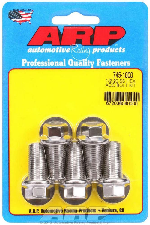 1/2-20" x 1.000 UHL 6-Point Stainless Steel Bolt Kit ARP - 5 Piece