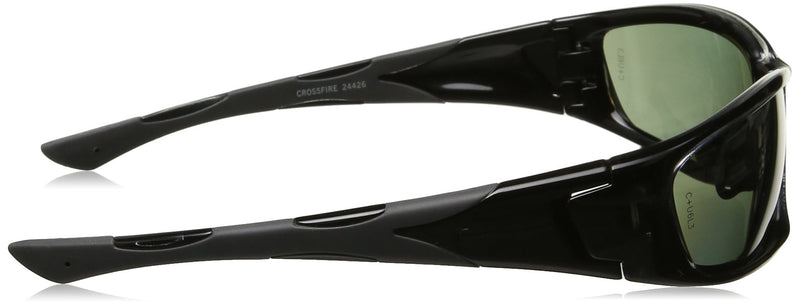 MP7 Crossfire Eyewear 24426 Full Frame Polarized Safety Glasses with Blue Green Polarized Lens and Black Frame
