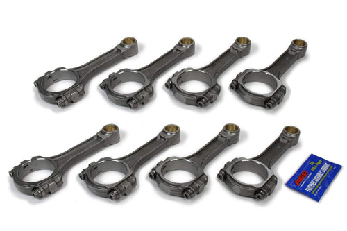Connecting Rod Eagle, I Beam, 6.100 in Long, Bushed, 3/8 in Cap Screws, ARP8740, GM LS-Series, Set of 8