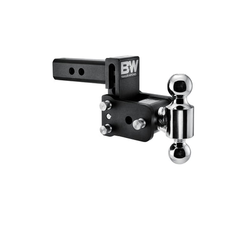 Tow & Stow B&W Trailer Hitches Adjustable Trailer Hitch Ball Mount - Fits 2" Receiver, Dual Ball (1-7/8" x 2"), 3" Drop, 10,000 GTW - TS10035B
