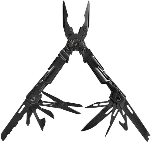 SOG Mini PowerPint Compact Stainless Steel Multi-Tool, 18 Lightweight Specialty Tools & Pocket Knife SOG Multitool Pliers, Black