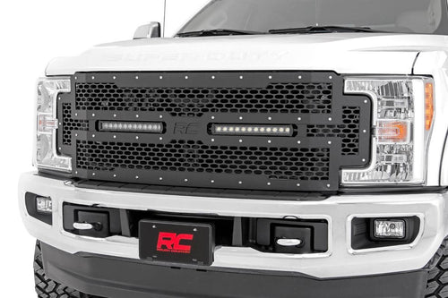 Rough Country Dual LED Mesh Grille Insert for 2017-2019 Ford Super Duty - 70216
