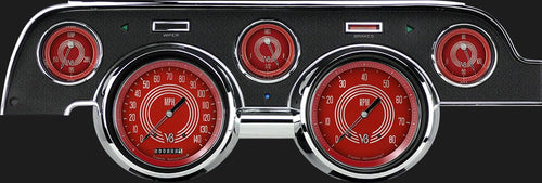 Classic Instruments V8 MU67V8RS Red Steelie -Black Camera Case -Std. Speedometer