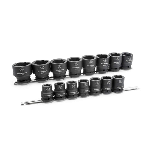 3/4" Drive GEARWRENCH Standard Impact SAE Socket Set 15 Pc., 6 Point - 84997
