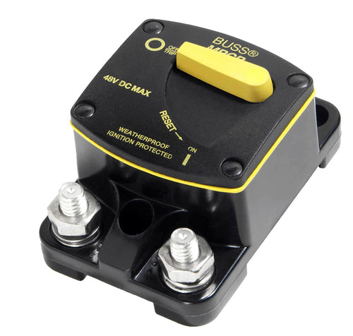 Weatherproof Marine Rated Bussmann CB187F-80 High Amp Type III Flush Mount Circuit Breaker (80 Amp), 1 Pack