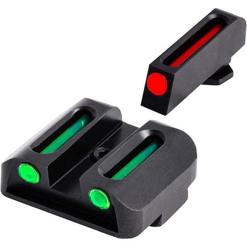 Fiber-Optic TRUGLO Handgun Night Sight | Compact Durable Snag-Resistant High-Visibility Red Front & Green Rear Sight, Compatible with Glock Low Handguns