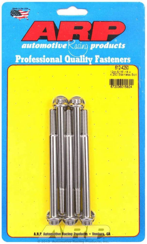 ARP 5/16-18" x 4.250 UHL 12-Point Stainless Steel Bolt Kit - 5 Piece