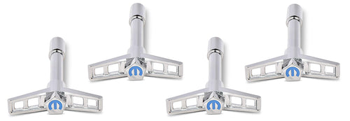 ProForm Fastener Valve Cover, Stud, 1/4-20 in Thread, Tall T-Bar Wing Nuts, Mopar Omega Logo, Steel, Chrome, Set of 4