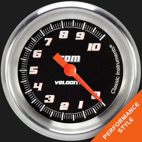 Velocity Classic Instruments Black 2 5/8" Tachometer Full Sweep VS383BAPF