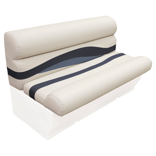 Wise Premier Series BM1145-986 Pontoon 50" Bench Seat Cushion Set, Platinum/Spectra Navy/Cobalt