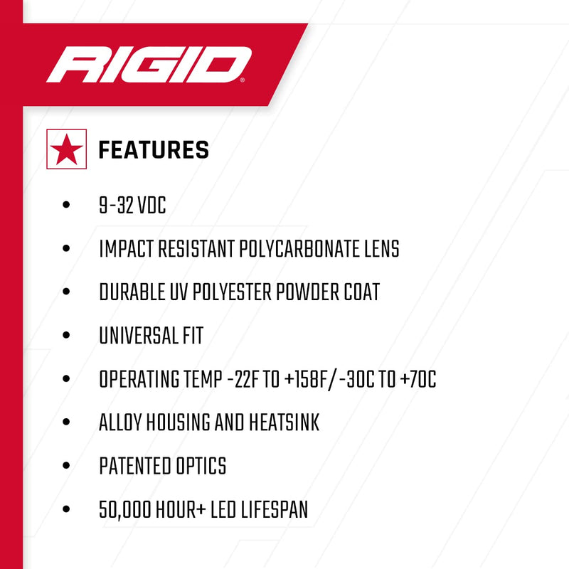 300414 RIGID INDUSTRIES – Adapt XP Extreme Powersports LED Light with 3 Lighting Zones – GPS Module – Single Light