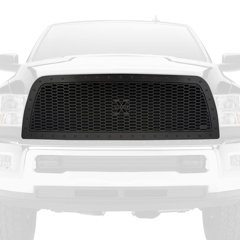 Stealth Laser X Grille, 2013-2018 Ram 2500, 3500, Black, 1 Pc, Replacement, Black Studs - PN #7714521-BR