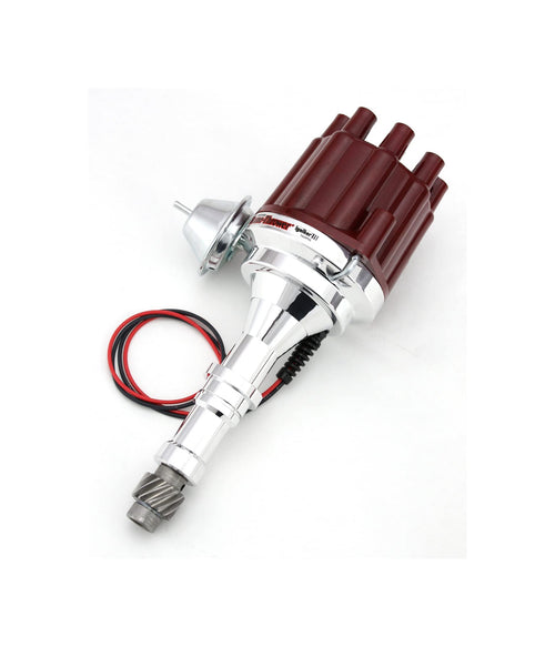 Pertronix Flame-Thrower D7150701 Vacuum Advance Red Cap Billet Electronic Distributor with Ignitor III Technology for Buick V8