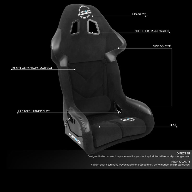NRG Innovations FIA Competition Seat NRG-FRP-RS500M with Competition Fabric, FIA Homologated, Free Driving Position