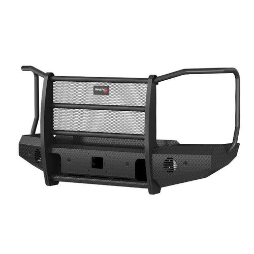 FX3032A Trail FX Bumper, One Piece Design, Direct Fit, With Grille Guard/Grille Mesh/Auxiliary Light Cutouts, Without Winch Mount, Gloss Black, Steel, Fits 2023-2025 Ford F-250/ F-350 Super Duty