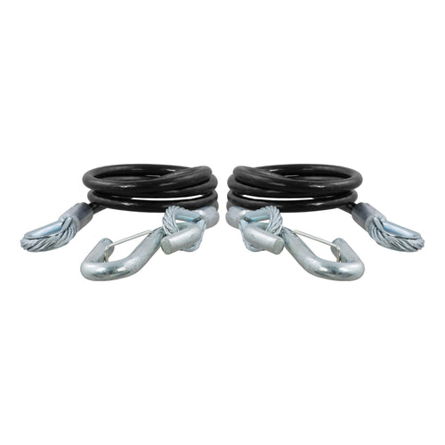 CURT 80151 Vinyl-Coated 44-1/2-Inch Trailer Safety Cables, 7/16-In Snap Hooks, 5,000 lbs Break Strength, 2-Pack