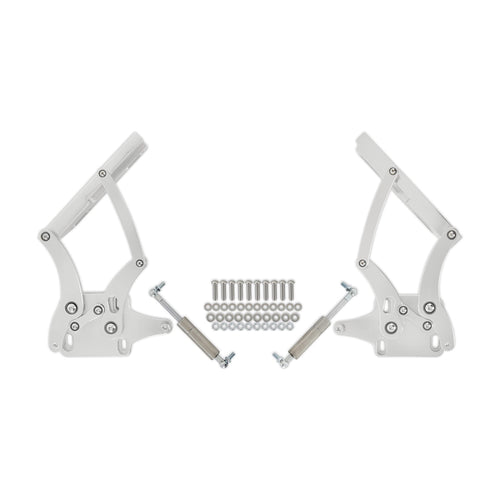 Billet Aluminum Hood Hinges Scott Drake C7ZZ-16796-7-P - Polished - Pair