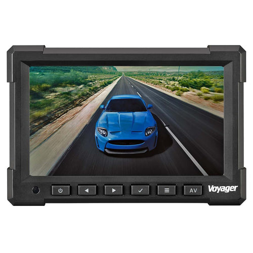 7" Voyager VOM718 LCD Color Backup Rear View Vehicle Observation Monitor w/ 3 Camera Inputs, Video for up to 3 Cameras (Cameras Sold Separately), NTSC/PAL Compatible, 12V - 24V Compatible