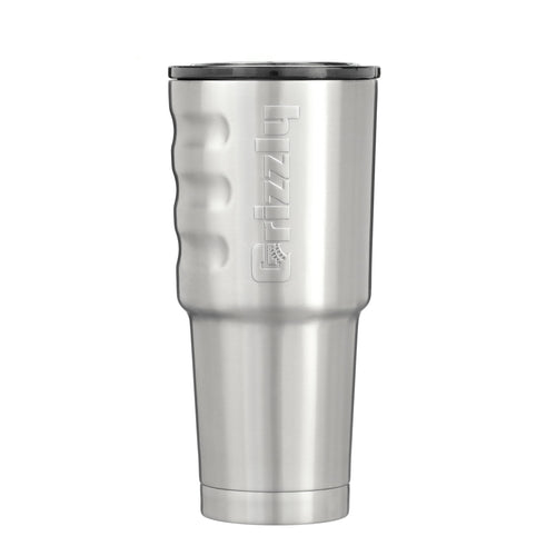 32 oz Grizzly Grip Cup Tumbler | Stainless Steel | Vacuum Insulated with TwistTop Lid | For Coffee Car Travel Beach Camping Hiking Hunting Fishing | Brushed