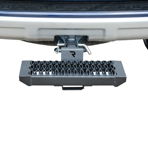Growler Hitch Step RealTruck | Aluminum, 19" Long x 7" Wide, Textured Black | GHS2018-TX | Universal w/ Standard 2" Hitch Receiver