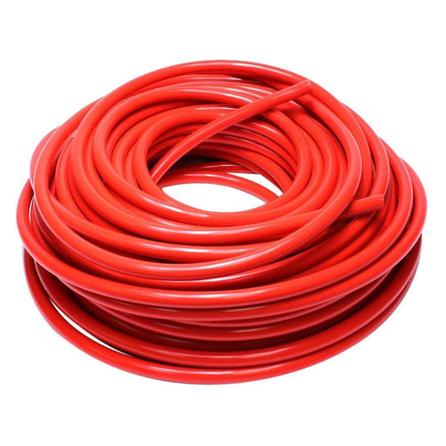 Red HPS 1/8" ID high temp reinforced silicone heater hose tubing, 100 feet length, Max Temperature Rating: 350F, Bend Radius: 1/2"