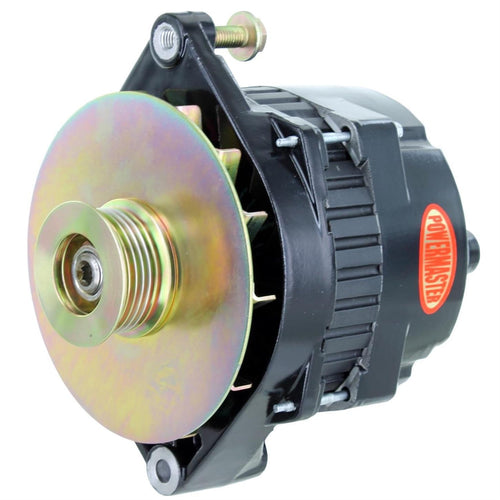 Alt GM CS144 Powermaster Black 200A 6 grv Pulley/Baffle Str MTG Thearded MTG Ear Vette, Grd Nat'l, F-Bird, 1-Wire or OE