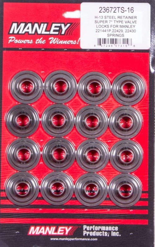 Super 7 H-13 Lwt Manley 23672TS-16 Valve Spring Retainers