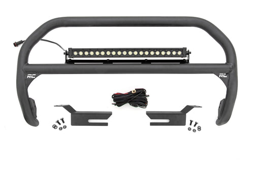 Rough Country Nudge Bar for Ford Bronco Sport with 20" LED Light Bar White DRL (2021-2024) - Low Profile Bull Bar with 100W, 7200 Lumen LED Bar with DRL