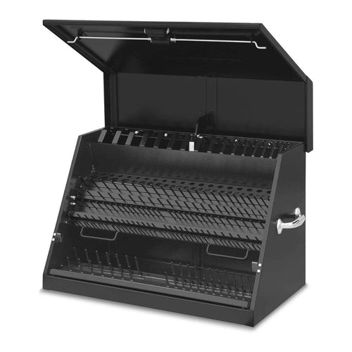 LA400B – Montezuma – 30-Inch Portable TRIANGLE Toolbox – Multi-Tier Design – 16-Gauge Construction – SAE and Metric Tool Chest – Weather-Resistant Toolbox – Lock and Latching System