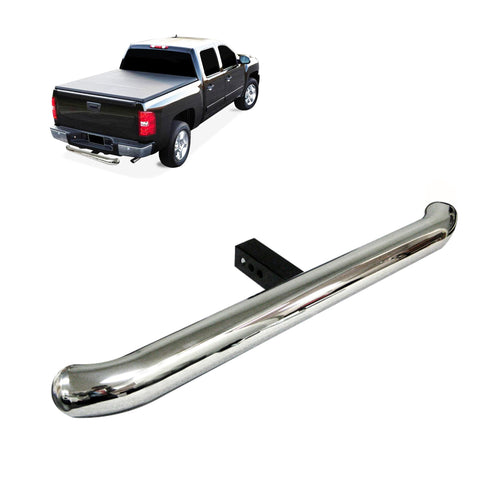 3" Black Horse Tube Diameter Stainless Steel Tow Hitch Step Rear Bumper Guard Protector Compatible with All Truck and SUVs Equipped with 1.25" Receivers Come W/Hitch pin&Anti-Rattling kit -RBP2000SS