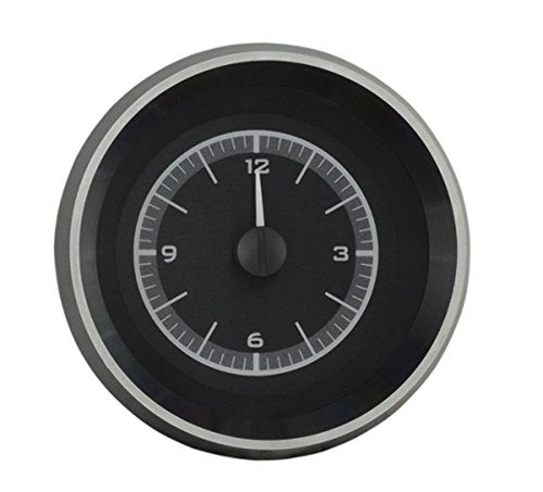 Dakota Digital 63-67 Chevy Corvette Clock Analog Gauge for use with VHX Systems only Black Alloy White Backlighting VLC-63C-VET-K-W