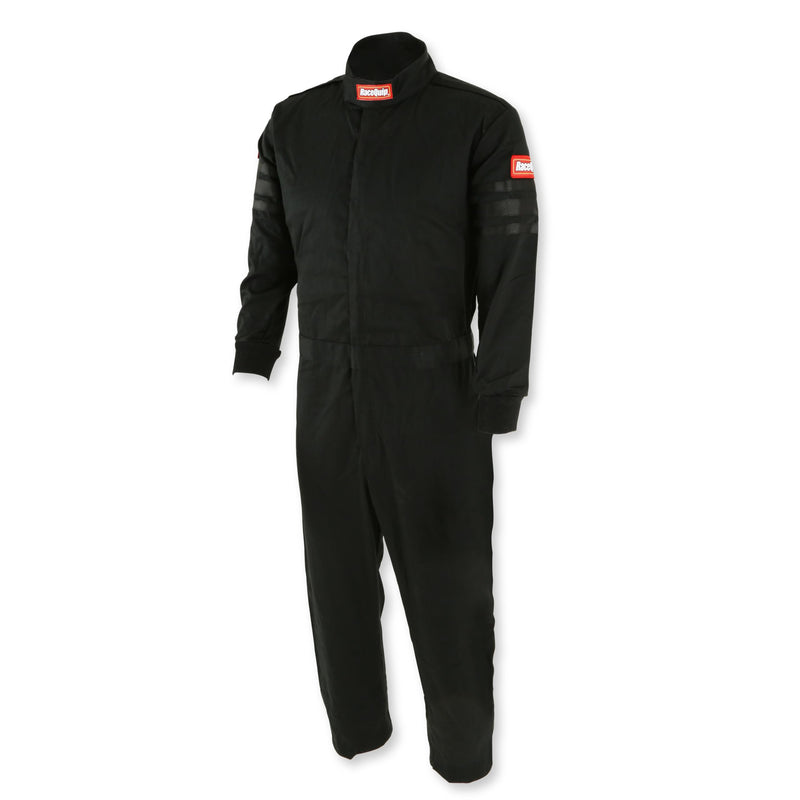 RaceQuip One Piece Racing Driver Fire Suit Single Layer SFI 3.2A/ 1 Black Junior Large 1959995