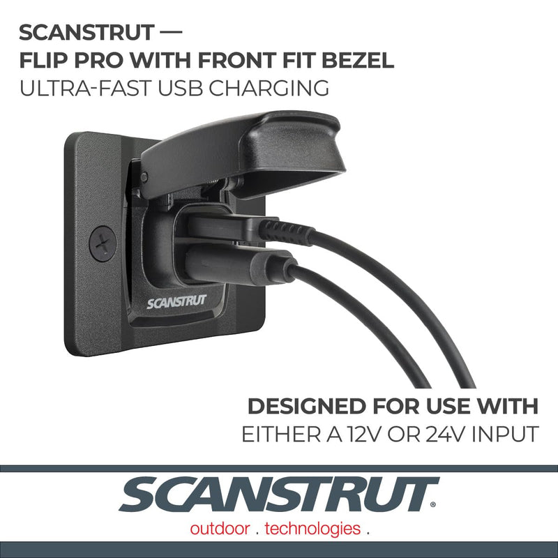 Scanstrut Dual USB Socket Fast Charge with Front fit Bezel