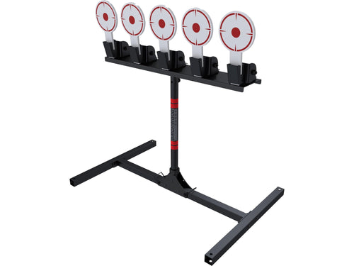 5 Birchwood Casey Spring Loaded Self-Resetting 6" Diameter Targets with Plate Rack & Folding Target Stand - Durable Long-Lasting Metal Standing Target for Shooting