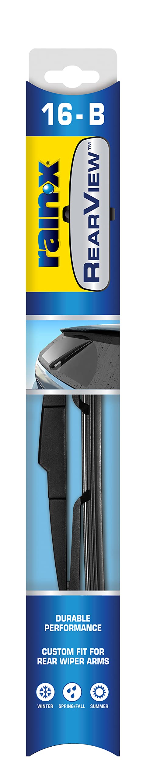 Rain-X 850022 16 Inch RearView Rear Wiper Blade, Composite Rear Wiper Blade, Fits Rock Lock 3 (Pack Of 1), Automotive Replacement Wiper Blades That Meet Or Exceed OEM Quality And Design Standards