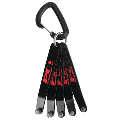 W86108 Performance Tool Low Profile SAE Offset Hex Key Wrench Tool Set for Workshops and Garages, Black, 5-Piece Set