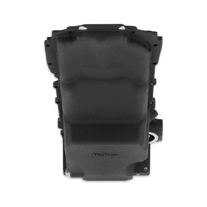 Holley Gen V LT Swap Oil Pan 302-20BK with Turbo Return - Black
