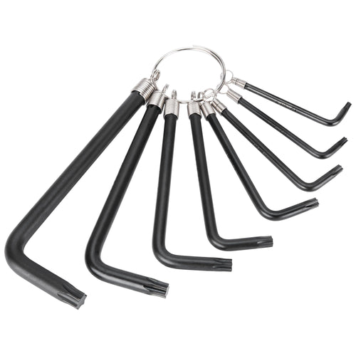W1315 Performance Tool Heat Treated Alloy Steel Torx Key Set with Key Ring Holder - 8-Piece Set in Sizes T9 to T40