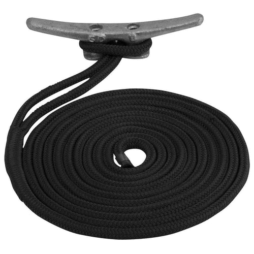 Double Braided Nylon Dock Line Sea-Dog - 5/8" x 30' - Black