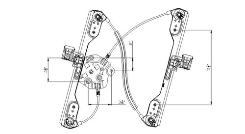 Front Left TYC 660398 Replacement Window Regulator