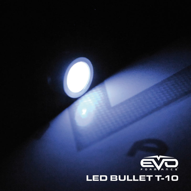 CIPA 93159 1 Watt Blue Powerful Bullet LED T-10 Replacement Bulb - Pack of 2