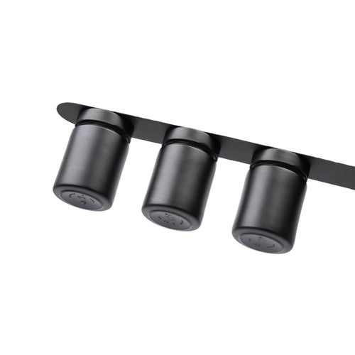 silwy® Magnetic Food Glasses Set of 3 All Black with Integrated Magnets and Metal Strip in Black