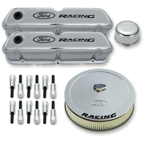 Replacement/Compatible Part for a Ford - 302-510 - Chrome Engine Dress up Kit w/Replacement/Compatible Part for a Ford Racing Log