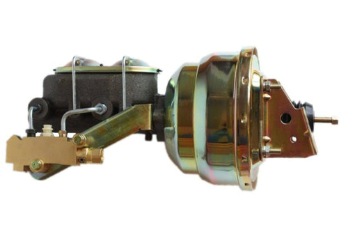 8 Inch LEED BRAKES Dual Power Booster, 1-1/8 Inch Bore Master, Side Mount Valve, 4 Wheel Disc (Zinc)