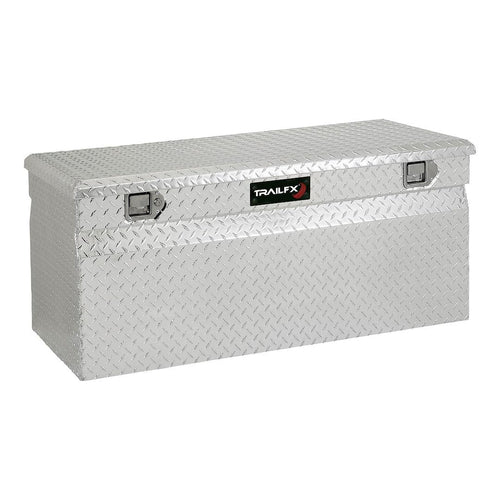 Tool Box Trailfx Single Lid Chest with Struts, Polished 16-Gauge Diamond Tread Aluminum 13.3 Cubic Foot Capacity 48 Inch Length x 24 Inch Width x 20 Inch Height Bright Finish 151481
