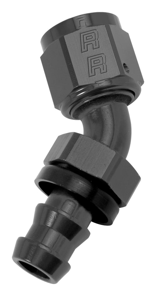 Hose End Edelbrock 624093 Twist Lok 45 Deg -8 Blk Anodized