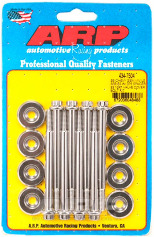 12pt ARP Valve Cover SS Bolt Kit GM LS e/.375 Spacer