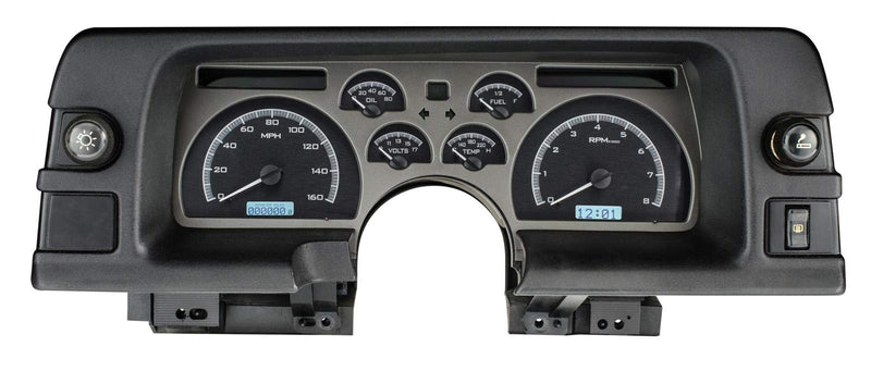 VHX System-Silver Alloy Style Face Compatible with 1990-92 Chevy Camaro w/White Display